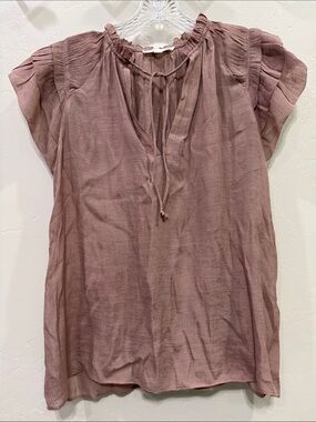 Grade & Gather Women's Dusty Rose Short-Sleeve Peasant Blouse